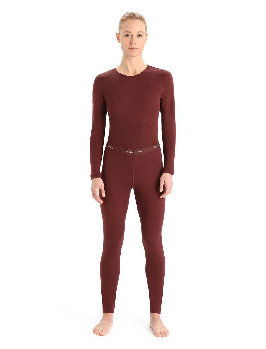 Icebreaker Merino 200 Oasis Thermal Leggings Naisten Base Layers Punainen | FI 1916GSOL